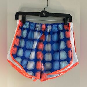 Women’s Nike dri-fit running shorts blue and orange size medium